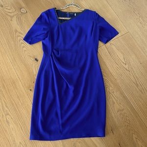 Elie Tahari blue dress with neck detail